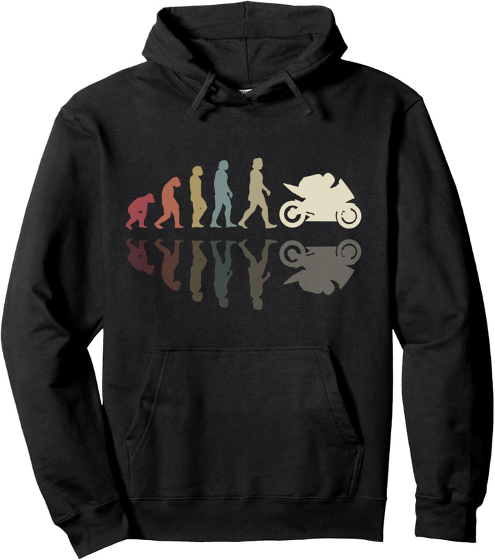 Motorrad Evolution Vintage Shadow Biker Motorradfahrer Pullover Hoodie