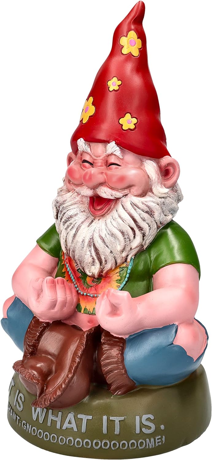 Pacific Giftware Gartenzwerg Figur - Hippie beim Meditieren 28 cm | Garten Zwerg Statue lustig witzi