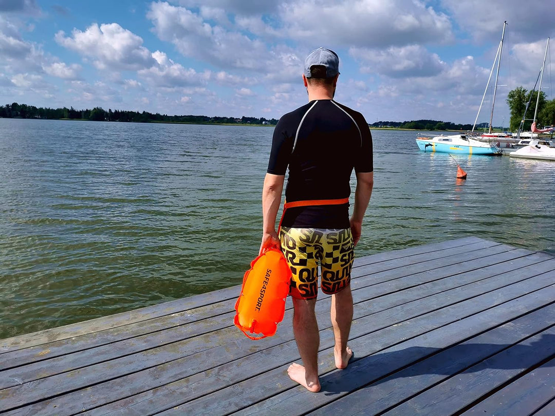 SAFE4SPORT ClassicSwimmer - Aufblasbare Sicherheitsboje zum Schwimmen - Schwimmboje
