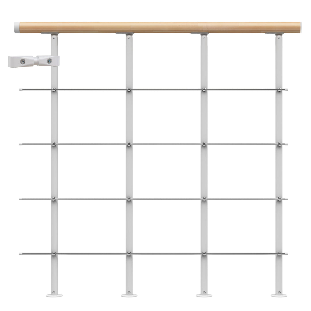 DOLLE Brüstungsgeländer für Mittelholmtreppe Geländer Starter-Set 1 Meter Handlauf Buche lackiert Pf