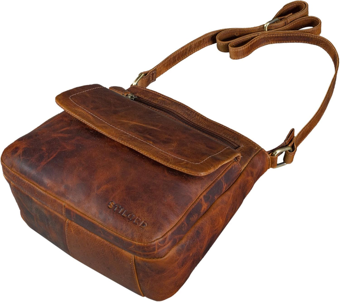 STILORD 'Jodie' Leder Umhängetasche Damen Vintage Handtasche Elegante Ledertasche Crossbody Bag Frau