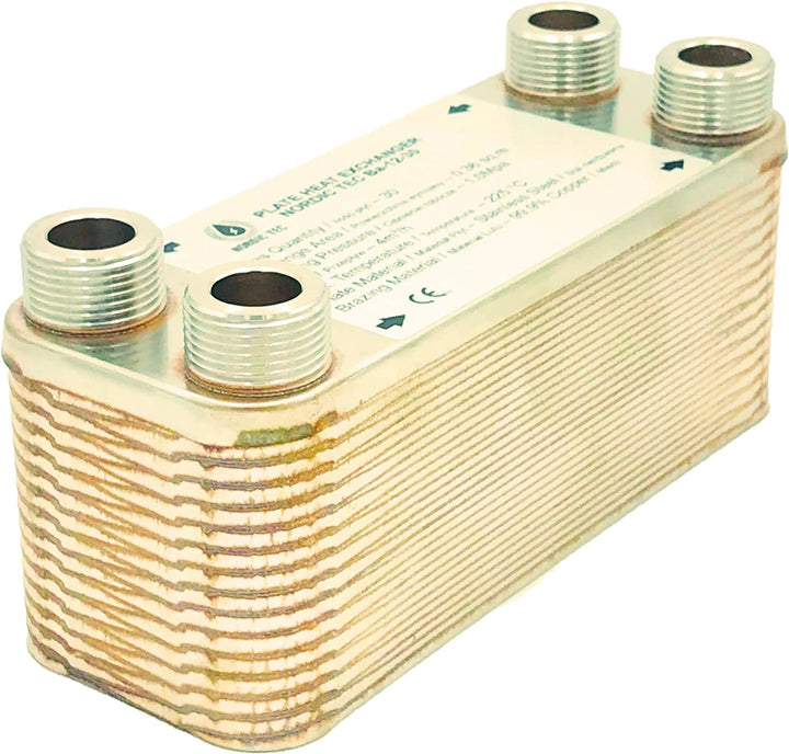 Edelstahl Plattenwärmetauscher Nordic Tec Ba-12-30 mit Isolierung 30 Platten 65kW 3/4”