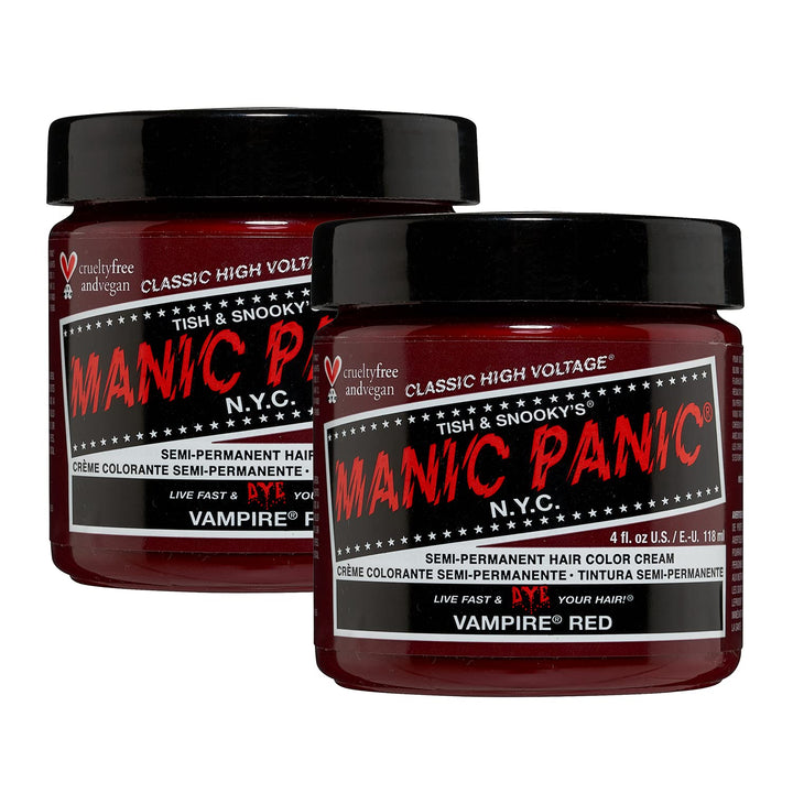 Manic Panic Vampire Red Classic Crème, vegane, tierversuchsfreie, semi-permanente Haarfarbe, 2 x 118