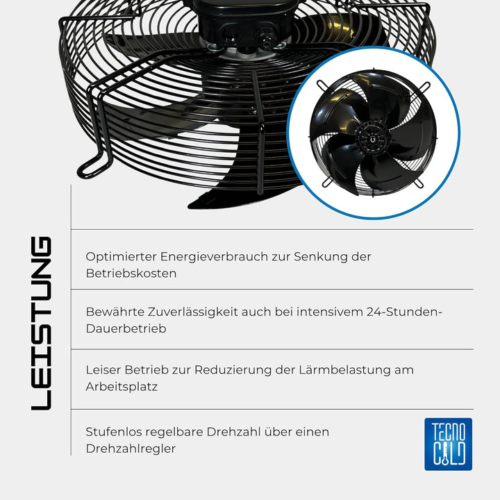Axiallüfter 200 mm 230V – Industrieventilator mit Motor und Schutzgitter für kompakte Lüftungssystem