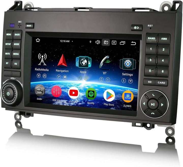 Erisin 7 Zoll 8-Kern 4GB+64GB Android 16 Autoradio Bluetooth GPS Navi für Mercedes A-Klasse W169 B-K