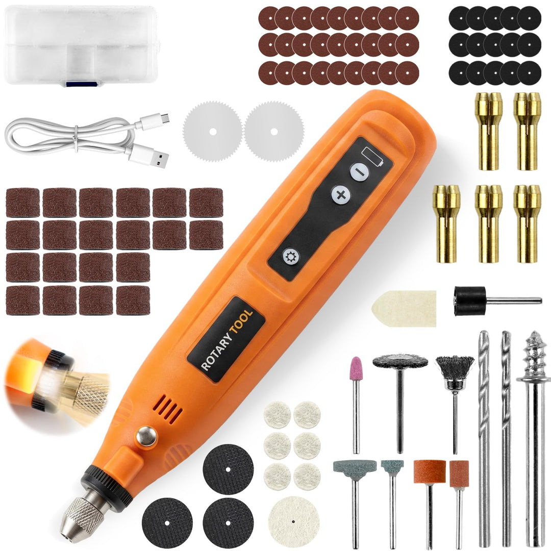 Mini Dremel Multifunktionswerkzeug mit LED, Rotationswerkzeug mit 8 Geschwindigkeiten, Multifunktion