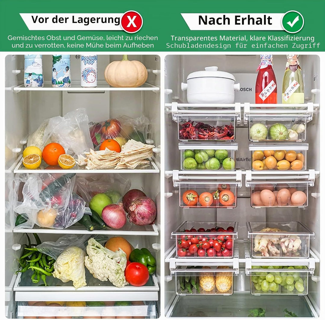 Fridge Organiser Transparent Partition Layer Organiser Adjustable Storage Shelf Clamp Drawer Organis