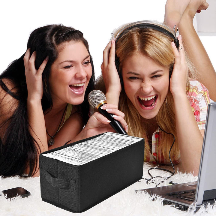 UENTIP CD-Aufbewahrungsbox, 1 Stück, CD-Hülle, 33,5 x 15 x 13,5 cm, Behälter für 180 CDs in vollen J