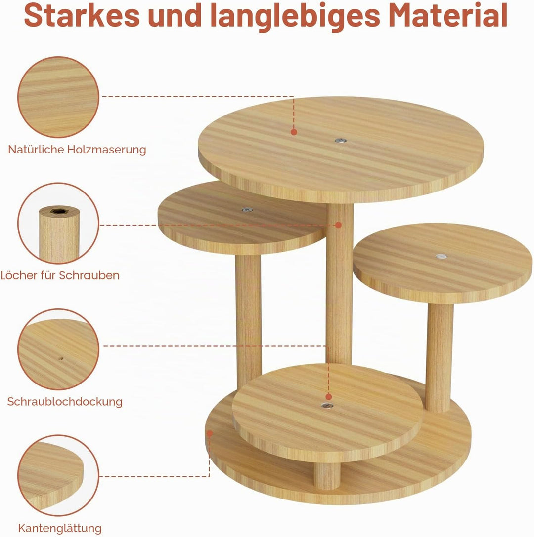 Cupcake Ständer 4-Stöckiger Dessertständer für 30 Cupcakes, Runder Holzturm-Display, Premium-Halter,