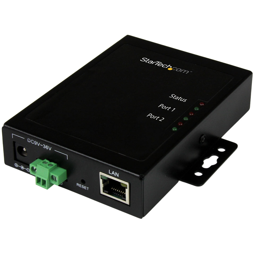 StarTech.com 2 Port Seriell auf IP Geräte Server, RS232, Metall und Montierbar, Serieller Geräte Ser