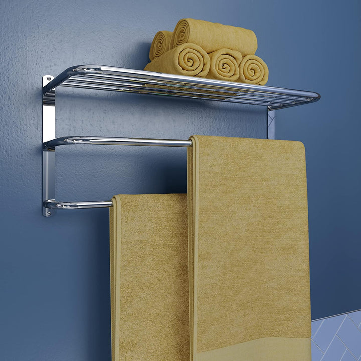 Croydex verchromter Baustahl Wand montiert Handtuch Rack und zusätzliche Rails