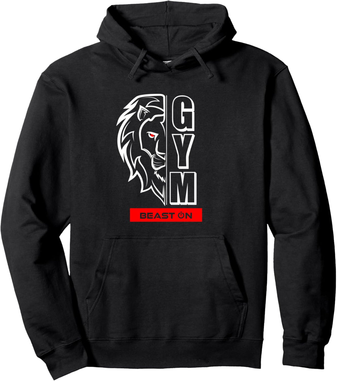 Löwe Kopf Rot Bodybuilding Gym Workout Fitness Training Pullover Hoodie