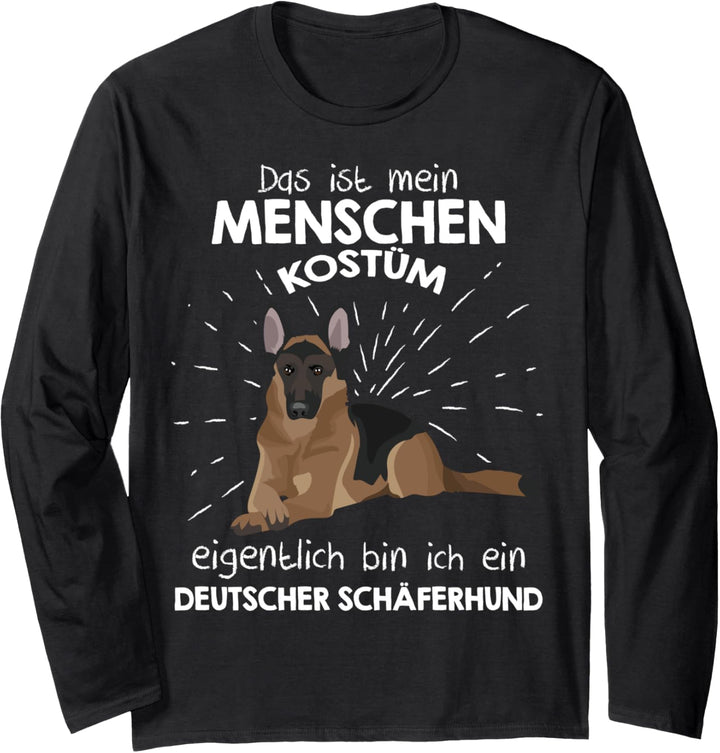 Mein Menschen Kostüm Bin ich ein Deutscher Schäferhund Langarmshirt