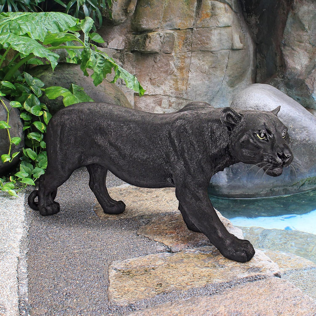 Design Toscano Raubtier im Schatten, Schwarzer Panther - Gartenfigur Large, Large
