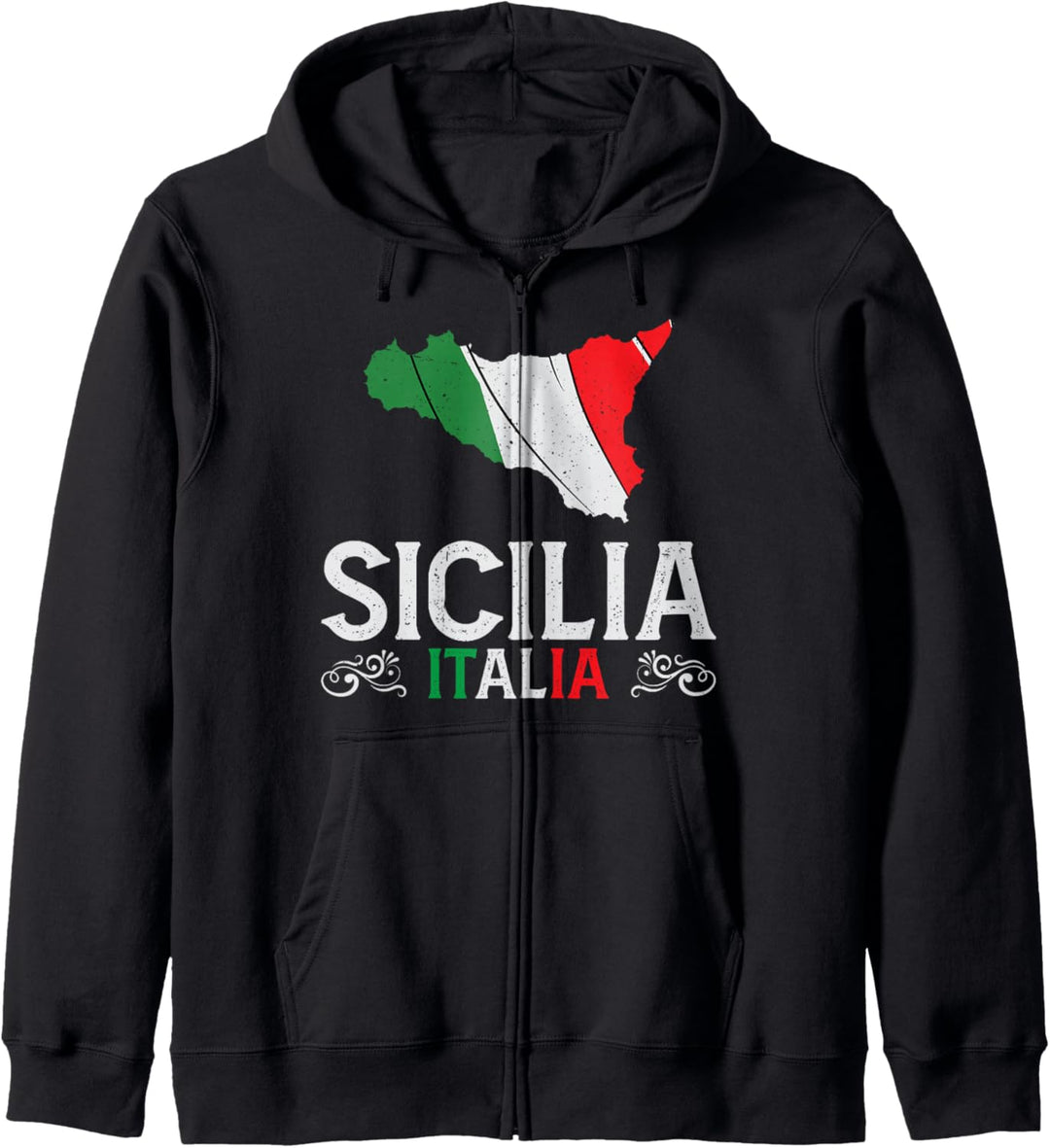Sicilia Italia Sicilia Souvenir Silhouette Sicilia Kapuzenjacke