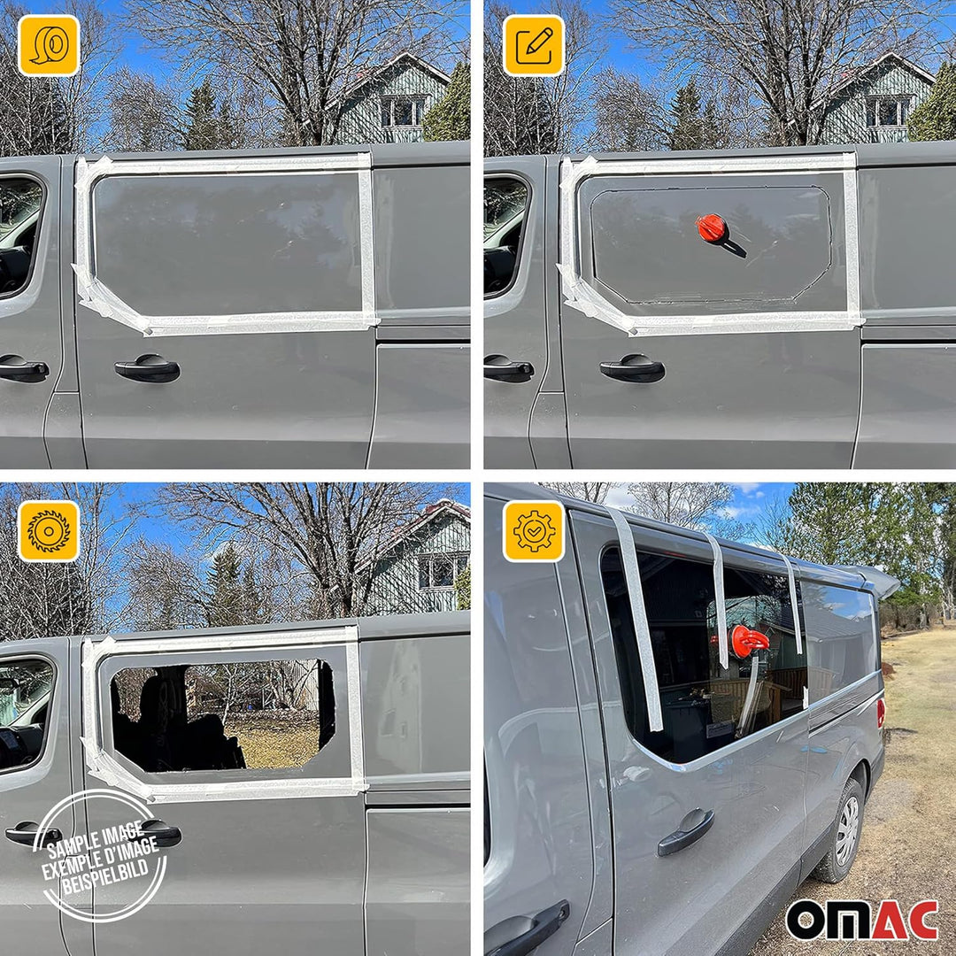 Seitenfenster Schiebefenster Kompatibel mit VW T4 Transporter 1990-2003 Hinten Rechts L2, Hinten Rec