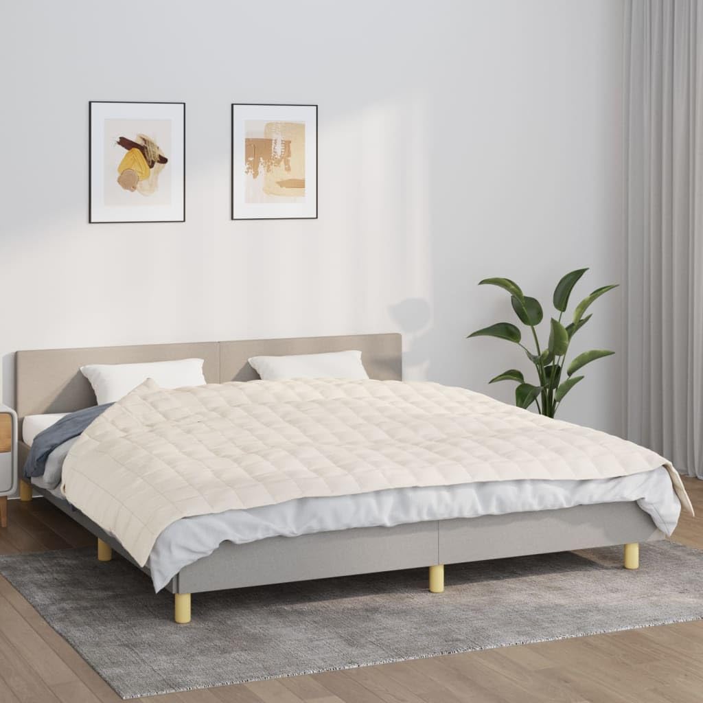 Gewichtsdecke, cremefarben, 155 x 220 cm, 7 kg, Stoff
