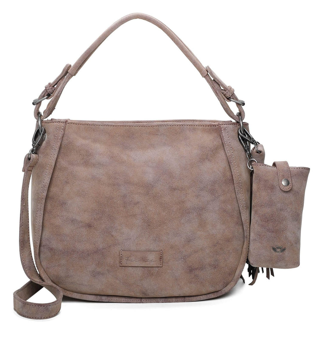Fritzi aus Preussen Damen Fritzi 2 Medium Hobo Schultertasche Old Wood, Old Wood
