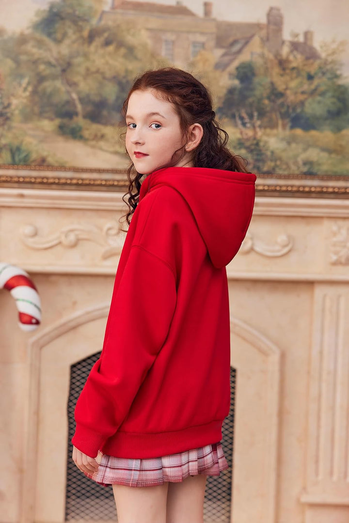 Arshiner Mädchen Kapuzenpullover Warm Fleece Kinder Hoodie Winter Pullover mit Tasche Sweatshirt für