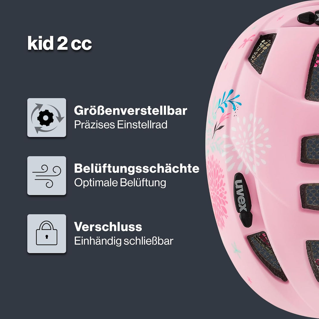 uvex Kid 2 cc - Leichter Kinder-Helm für Kinder - individuelle Grössenanpassung - erweiterbar mit LE