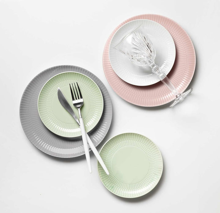 Seltmann Weiden Amina Rosé Frühstücksteller 6er Set, 23 cm, Runde Kuchenteller mit dezentem Relief-M