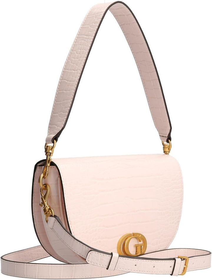 Guess Damen Creme Danna Saddle Bag, Rosa, Einheitsgrösse