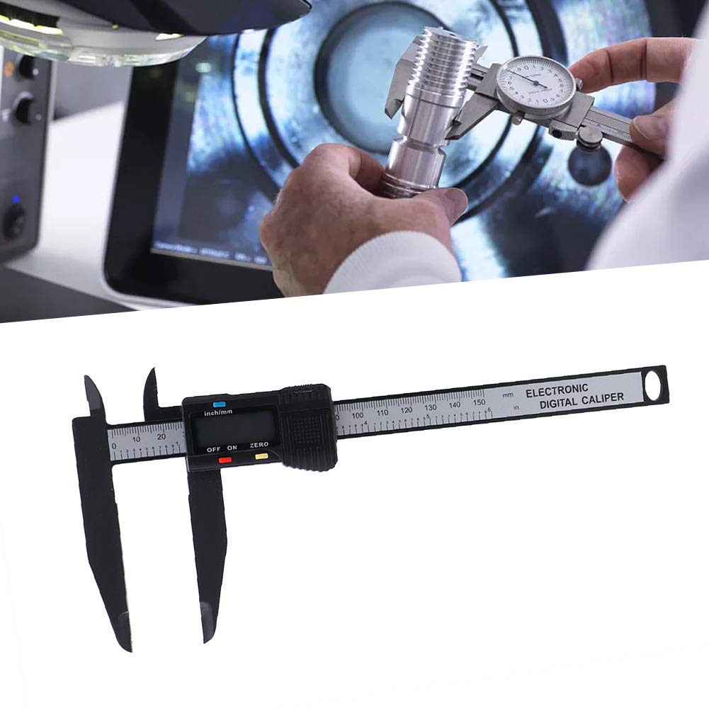 Yosoo Health Gear Digitaler Messschieber, 150mm/300mm Carbon Lineal mit Grossem LCD-Bildschirm, Lang