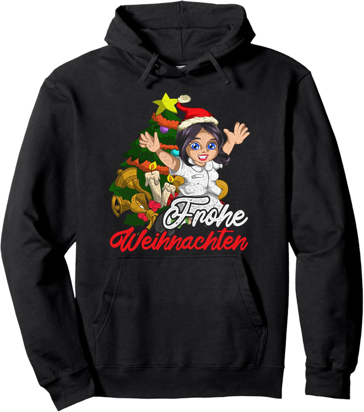 Damen Mädchen Geschenk Frohe Weihnachten Krankenschwester Pullover Hoodie