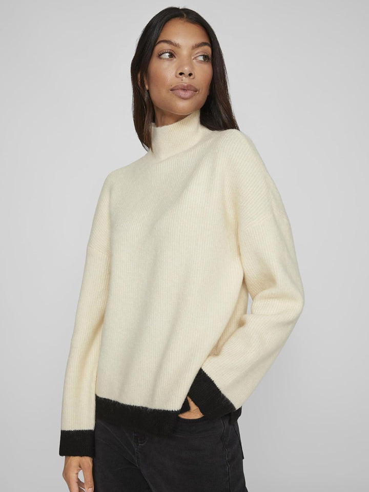 Vila Damen Visenna L/S Knit Pullover/B Strickpullover M Birch, M Birch