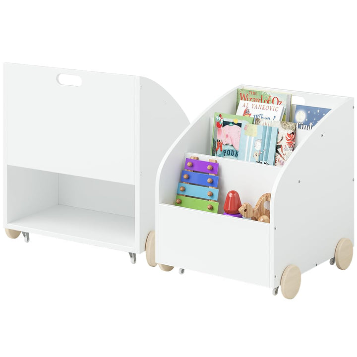Bellabino Towy Kinderregal – Kinder Bücherregal mit 3 Fächern – Montessori Regal Weiss - Aufbewahrun