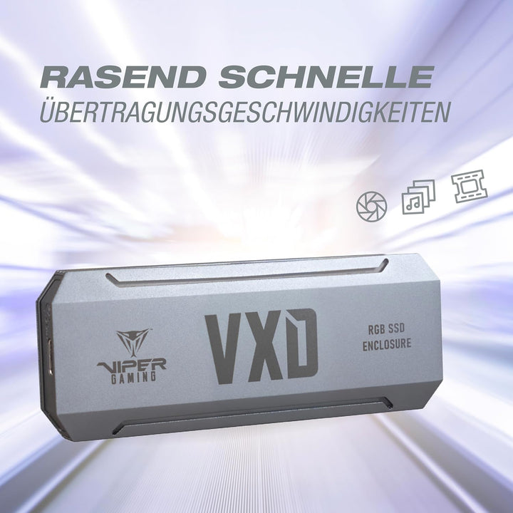 PATRIOT VXD obudowa SSD USB3.2 M.2 NVMe 1.3 do 2TB Aluminium RGB