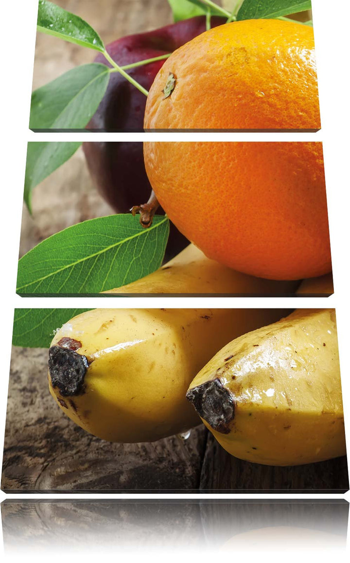 Pixxprint Leckeres Obst 3-Teiler Leinwandbild 120x80 Bild auf Leinwand