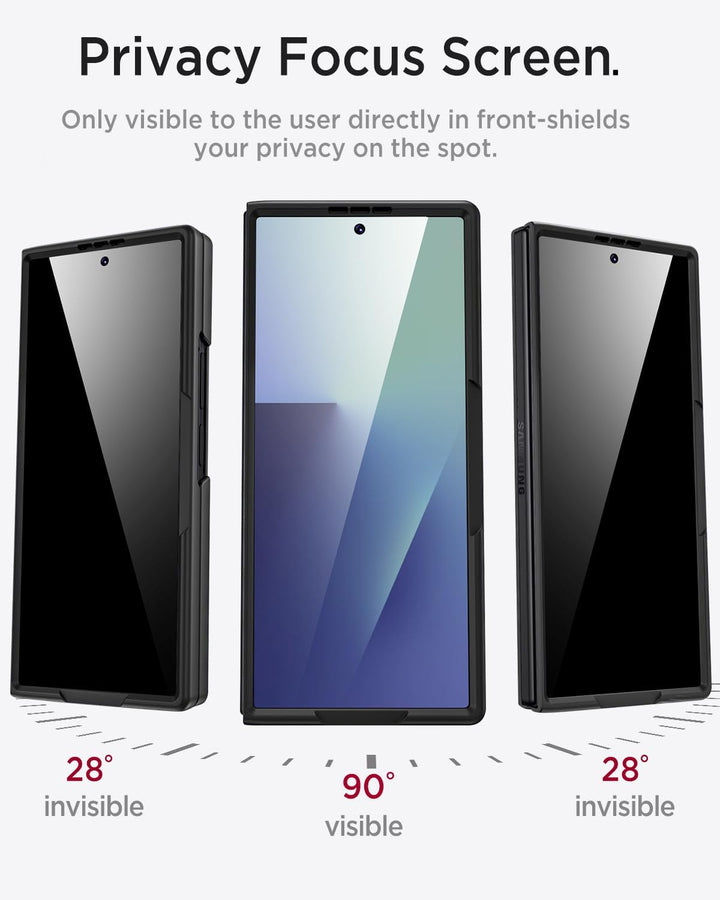 Miimall Handyhülle Kompatibel Samsung Galaxy Z Fold 7 mit Hülle mit Displayschutz Privatsphäre, Ultr