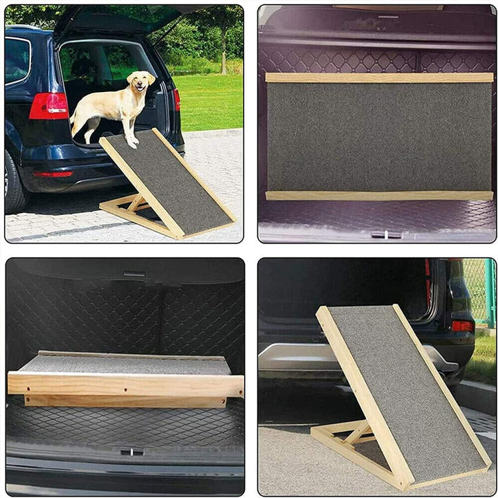 Holz-Hunderampe Katzen Rampe, 70cm Lang Hölzerne Hundetreppe für Bett oder Sofa, für Auto Höhenverst