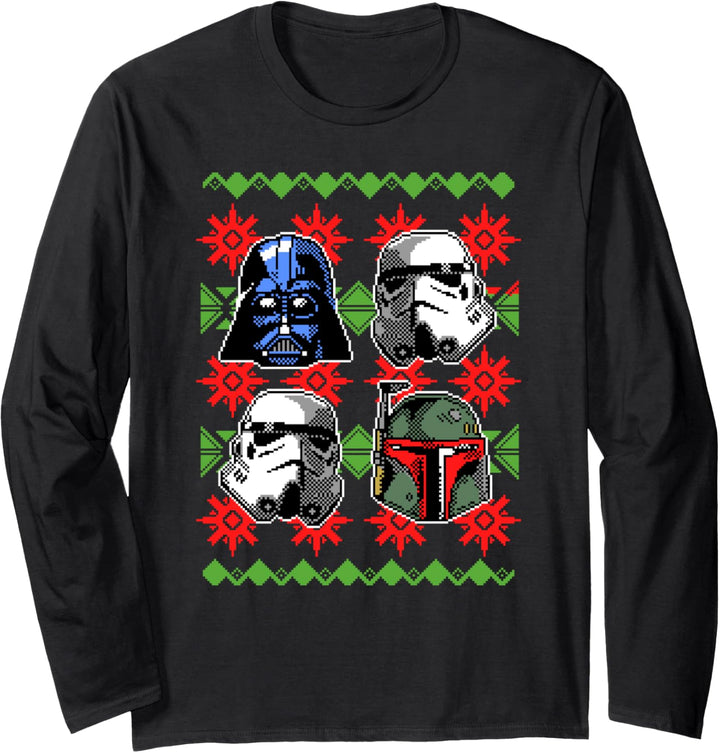 Star Wars Ugly Christmas Sweater Empire Helmets Langarmshirt