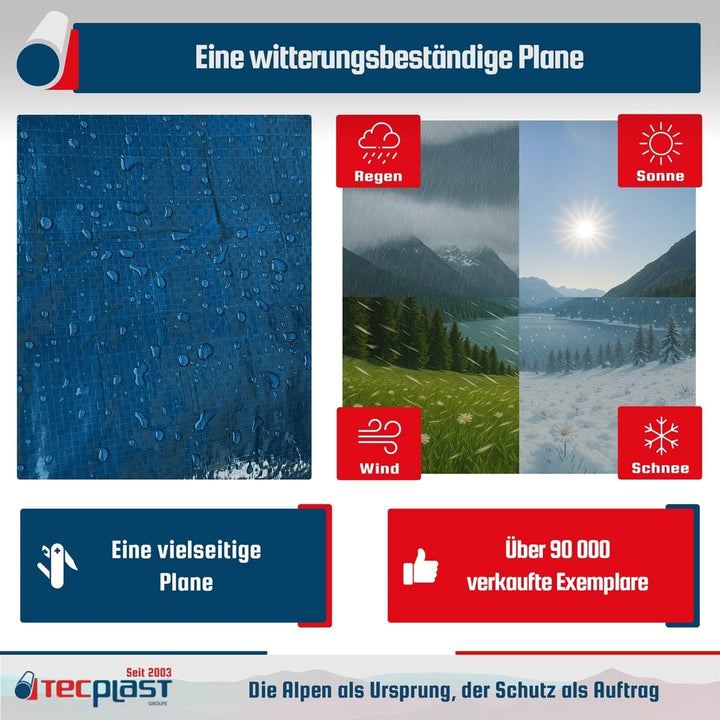 Abdeckplane Pool 150 g/m² – 6 x 10 m – Decke Pool – Bache Wasserdicht – Abdeckplanen Pool