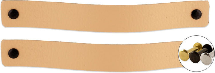 Brute Strength - Ledergriffe für Möbel - Natur - 4 Stück - 20 x 2,5 cm - Schrankgriff, Türgriff für