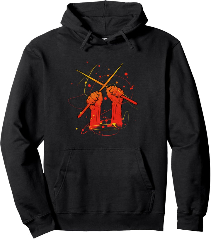 Trommeln Geschenk Drumsticks Band Pullover Hoodie
