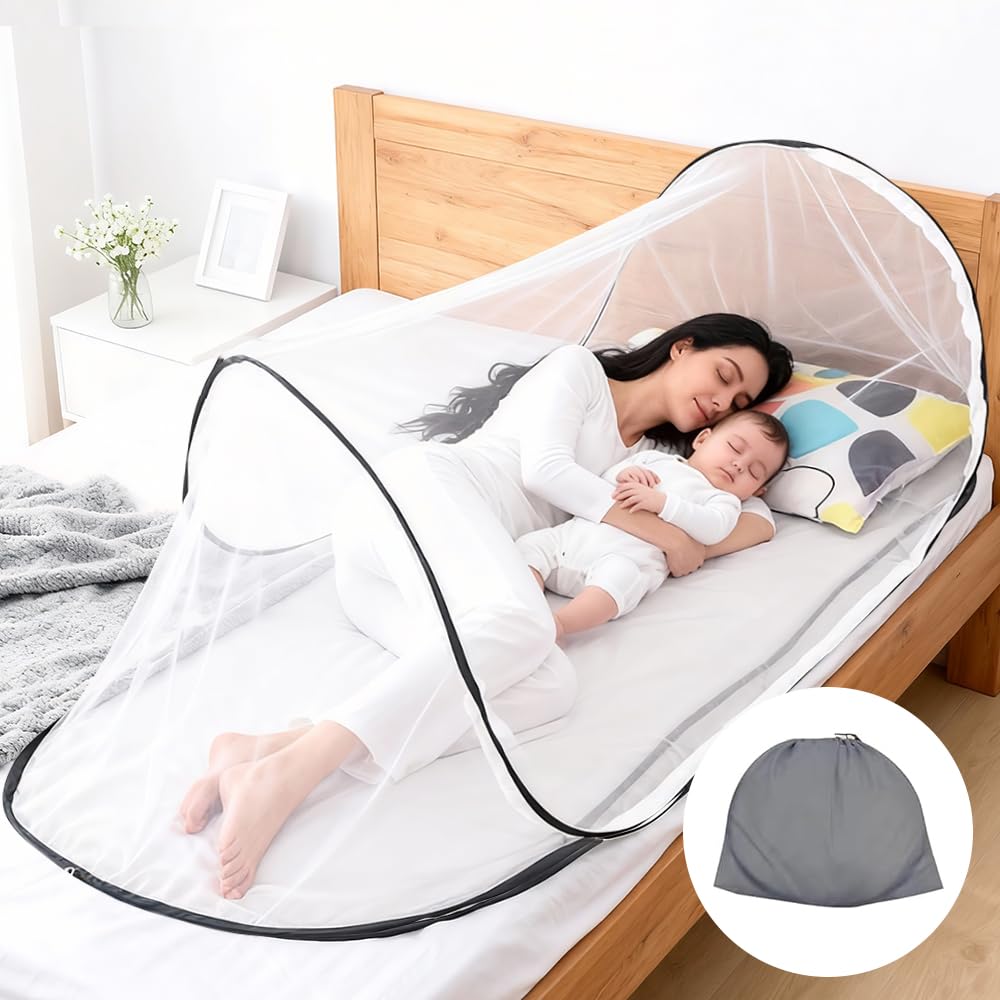 200 x 80 x 56 cm Moskitonetz Pop Up,Faltbares Moskitonetz für Einzelbett,Tragbares Campingzelt,für Z