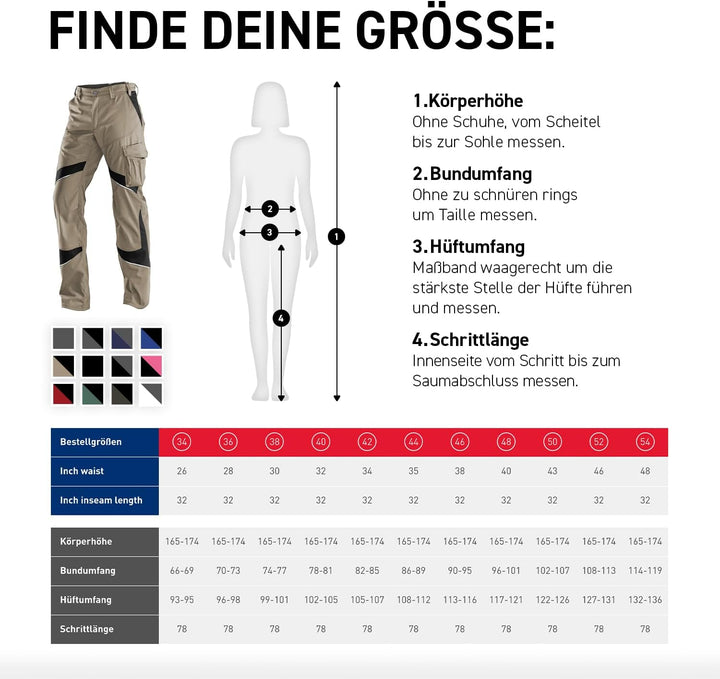 KÜBLER Workwear KÜBLER ACTIVIQ Damen-Arbeitshose sandbraun/schwarz Sandbraun/Schwarz 50, Sandbraun/S