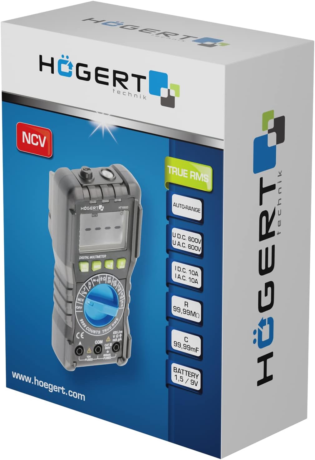 Högert Technik - Multifunktionales Digitales Messgerät I Multimeter bis 600V / 10A I RMS, NCV, VFC I
