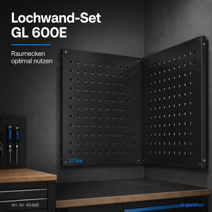Güde Lochwand-Set GL 600E - 2 Module, pulverbeschichtetes Stahlblech | Ergänzung zur Güde Eco Line,