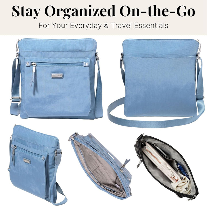 Baggallini Damen with Phone Wristlet Go Bagg mit RFID-Handy-Armband, Cornflower