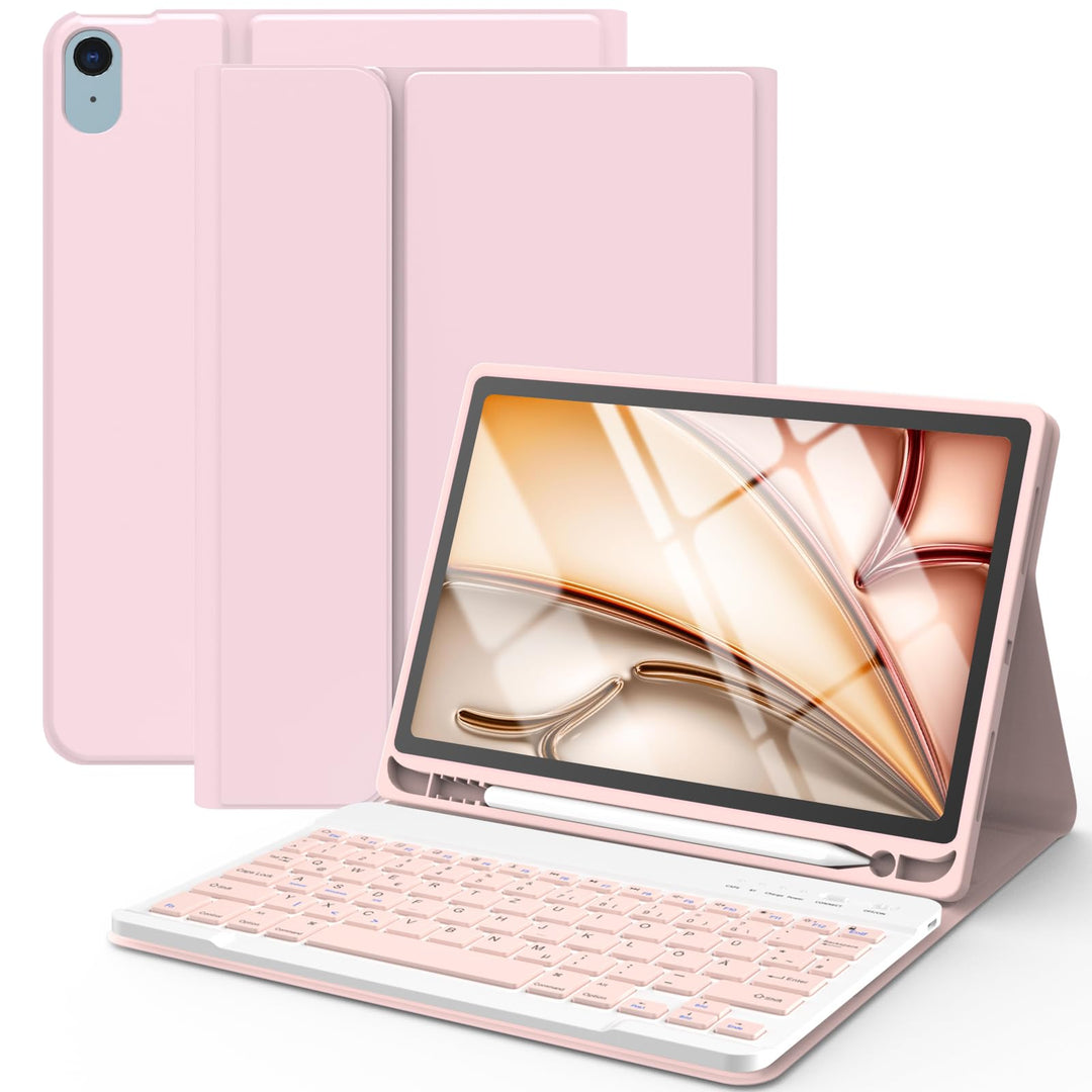 Tastatur Hülle für iPad Air 11"(M2) 2024/iPad Air 5 Gen 2022/iPad Air 4 Gen 2020 10.9'', Schutzhülle