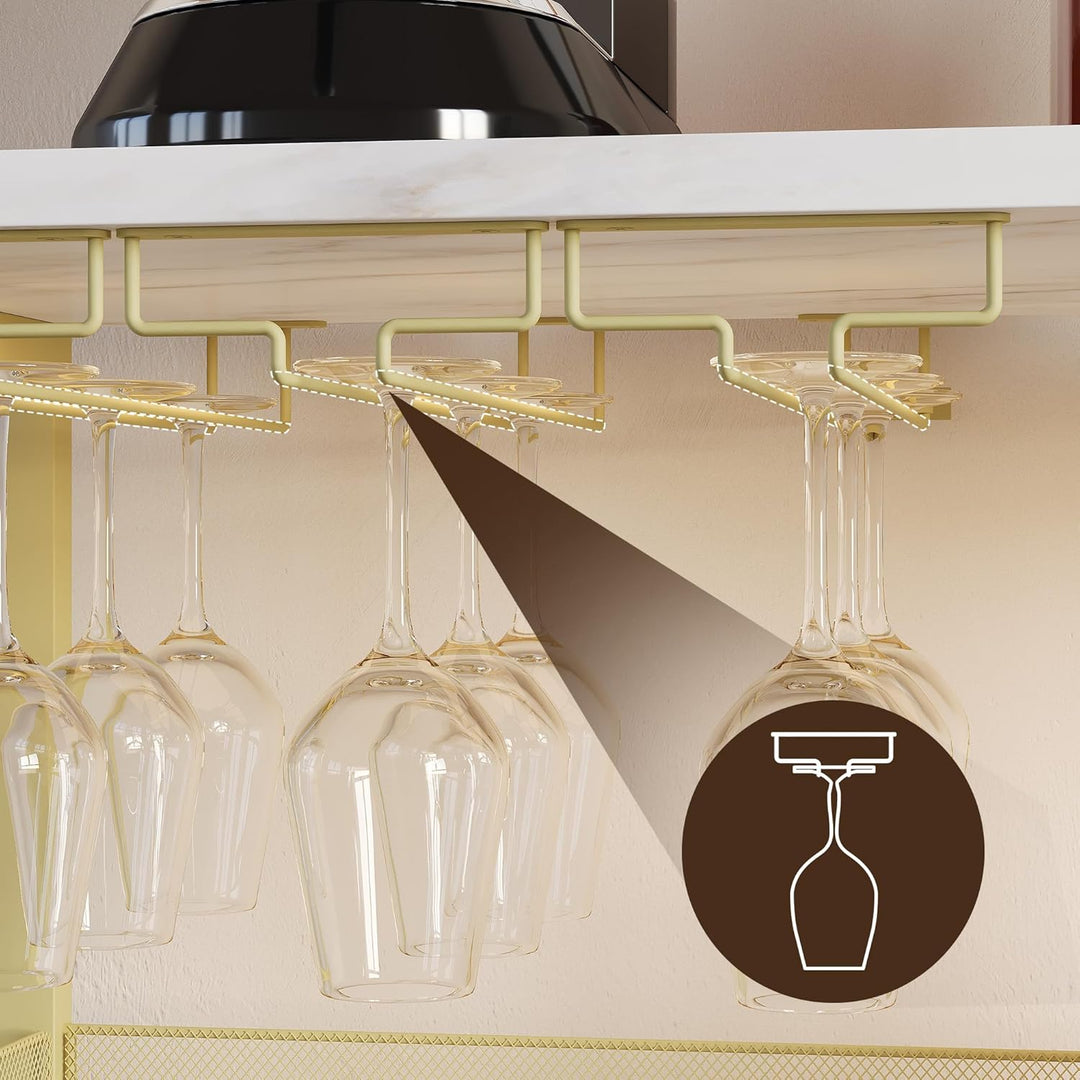 GarveeHome Weinschrank mit LED-Beleuchtung, Barschrank Industrial 70x35x92 cm, Weinregal verstellbar
