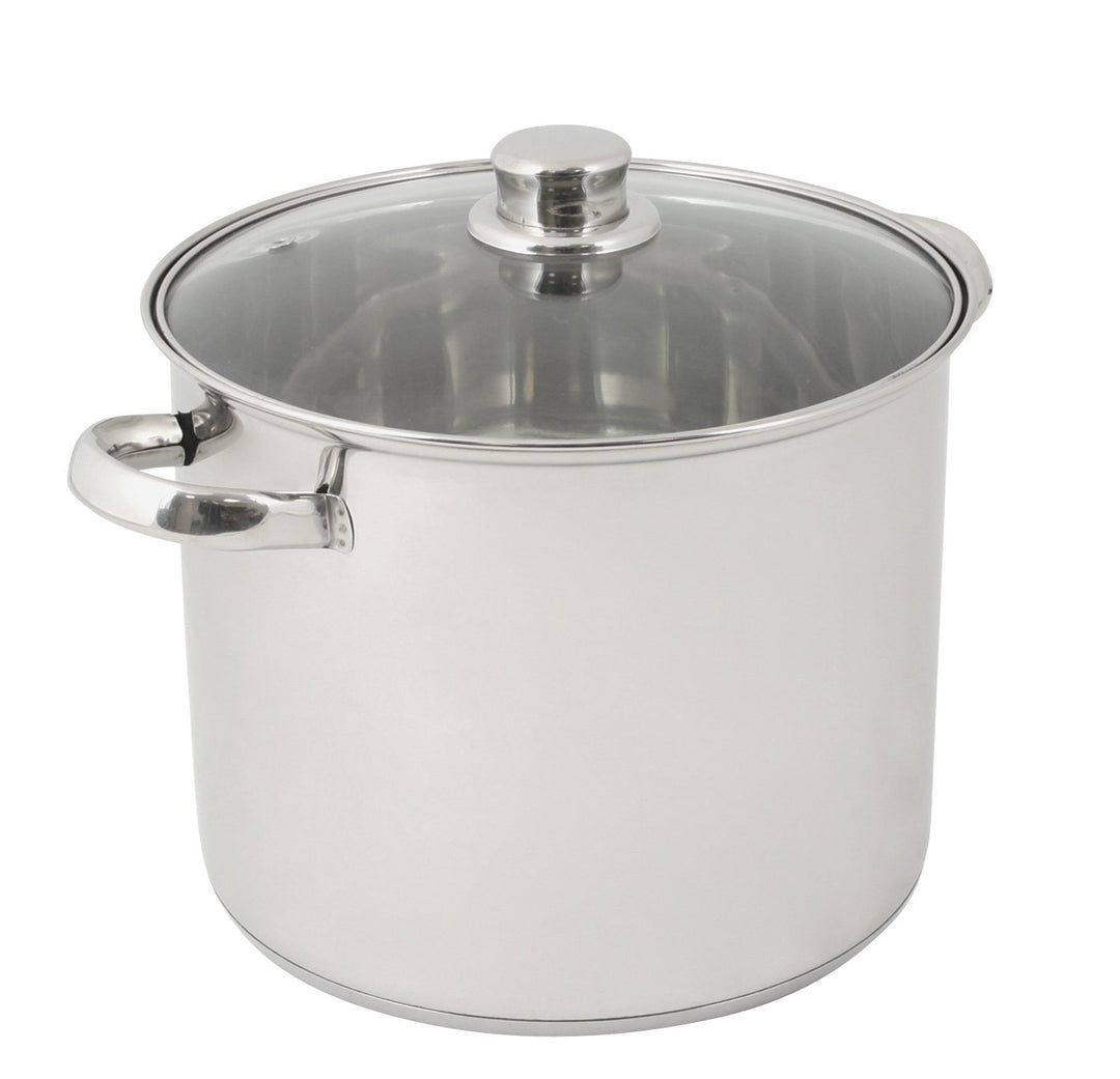 Crealys 502383 Kochtopf 9 L Edelstahl Ø 24 cm mit Glasdeckel