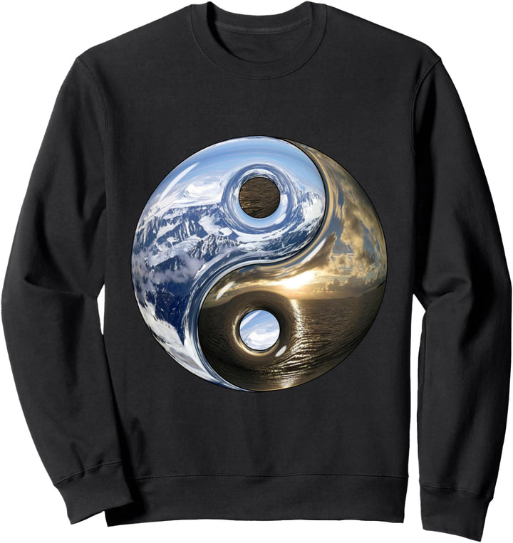 Yin Yang Mountains And Ocean Taoism Philosophical Sweatshirt