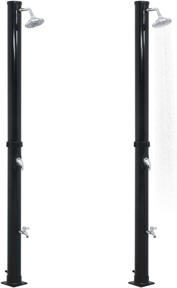 Solardusche Schwarz 220 cm 20 L für Garten Pool Camping Hinterhof