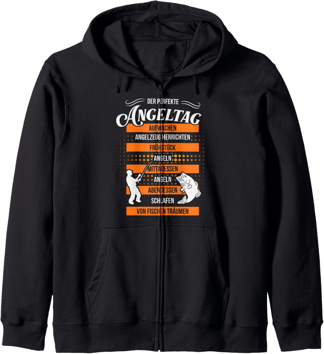 Lustiges Geschenk Angler Fischer Perfekter Angeltag Kapuzenjacke