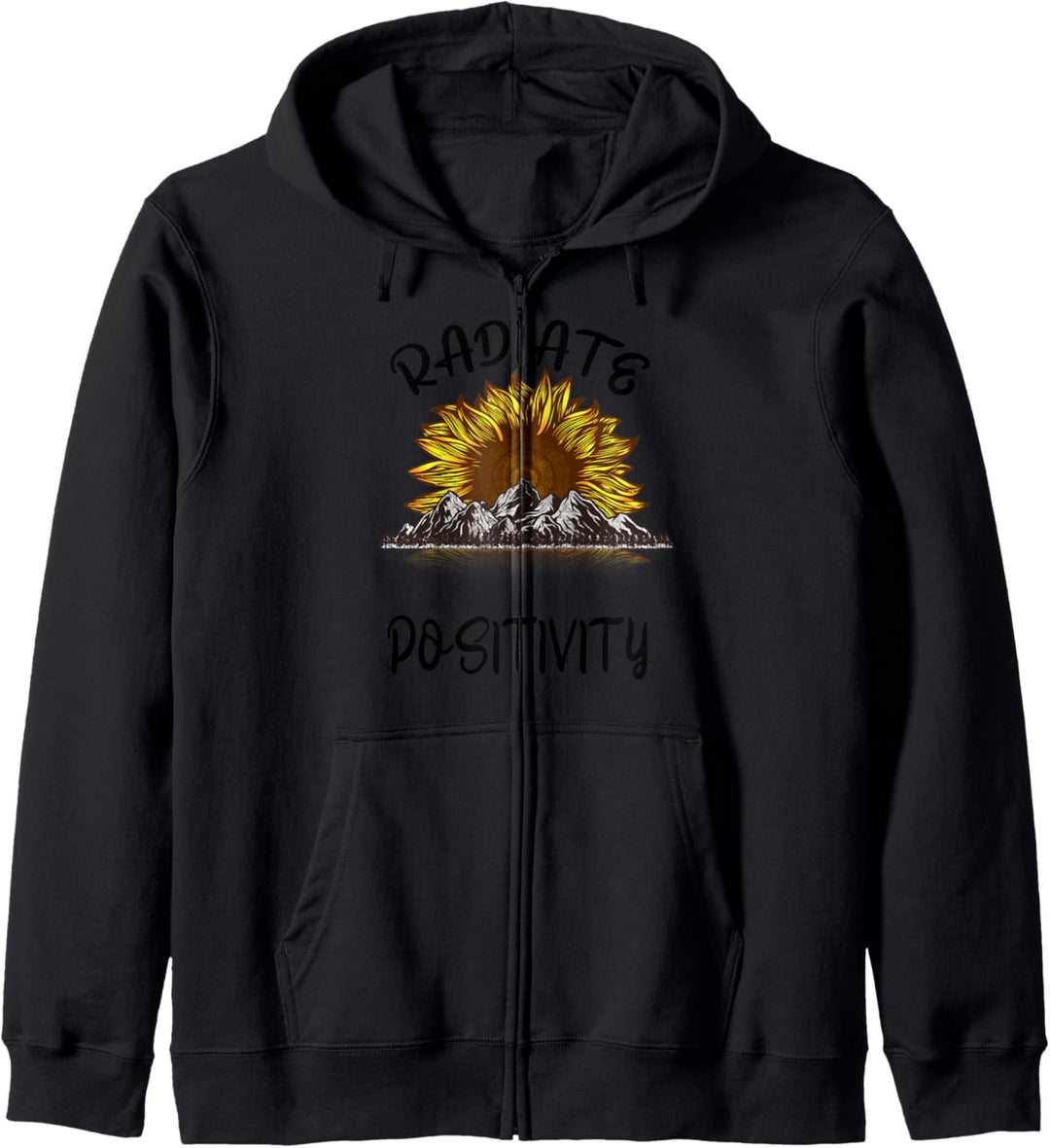 Radiate Positivity Shirt Sunflower Inspirational Message Kapuzenjacke